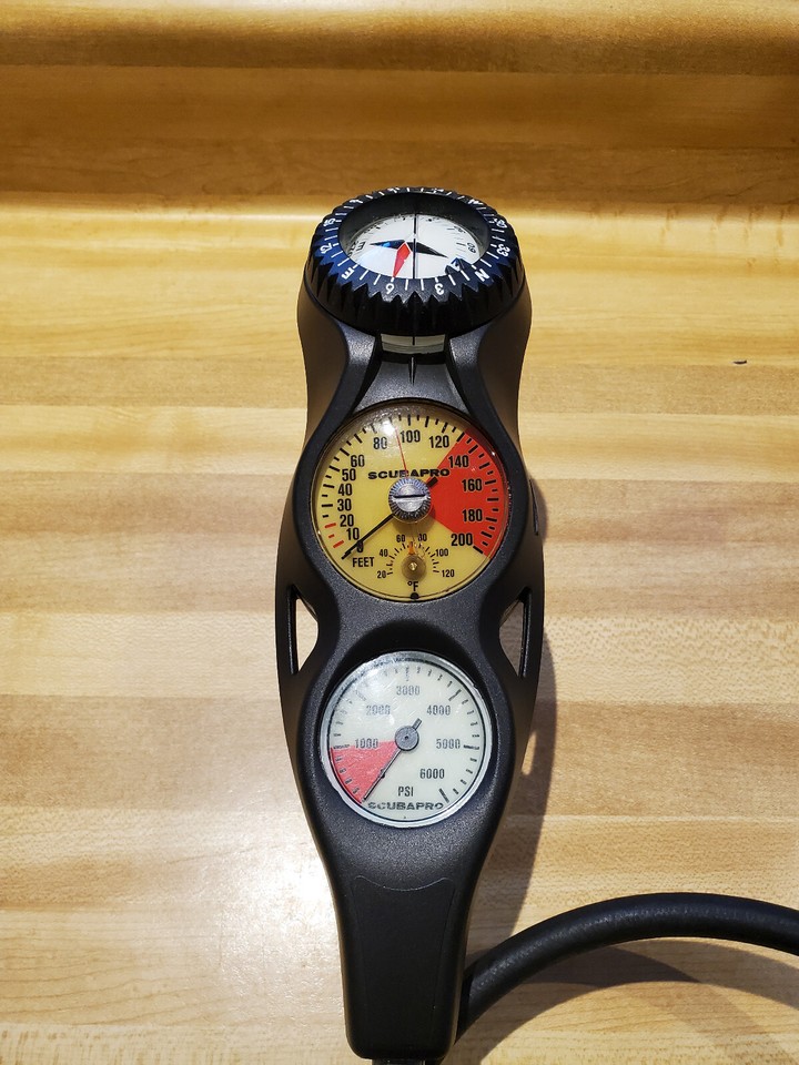 Scubapro 3 Gauge InLine Scuba Console, SPG, Depth / Temp., Compass eBay
