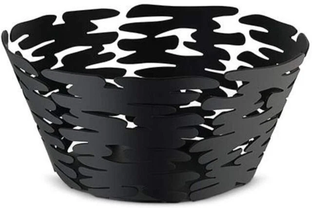 Cestino Frutta Centrotavola Alessi Barket BM10/21 B Rotondo in Acciaio Nero, fotografia 5 di 7