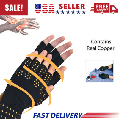 1 Pair Copper Compression Gloves Hand Arthritis Hand Support Joint Pain Relief