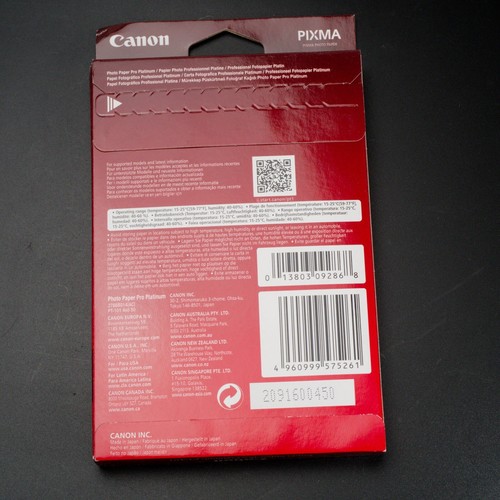 CANON PT-101 Pro Platinum Photo Paper 4x6” - 50 sheets - Afbeelding 2 van 2