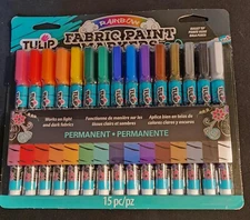 Tulip Rainbow Permanent Fabric paint Markers 15 ct FREE SHIPPING!