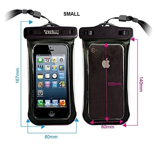 TouchAbility Waterproof Pouch Dry Bag Case For Mobile Phones, iPhone, Galaxy etc - Picture 3 of 11