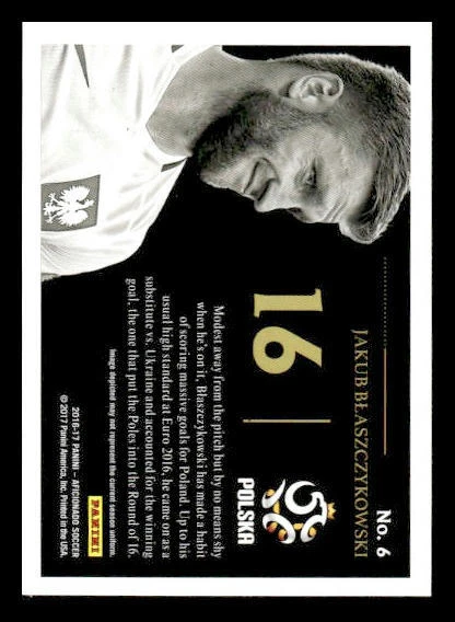 2017 Panini Aficionado #6 Jakub Blaszczykowski Poland - Image 2 of 2