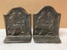 ALDEN AND PRISCILLA CAST IRON BOOKENDS 1928