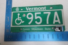 Vermont License Plate Tag 1996 96 VT Handicapped 957A