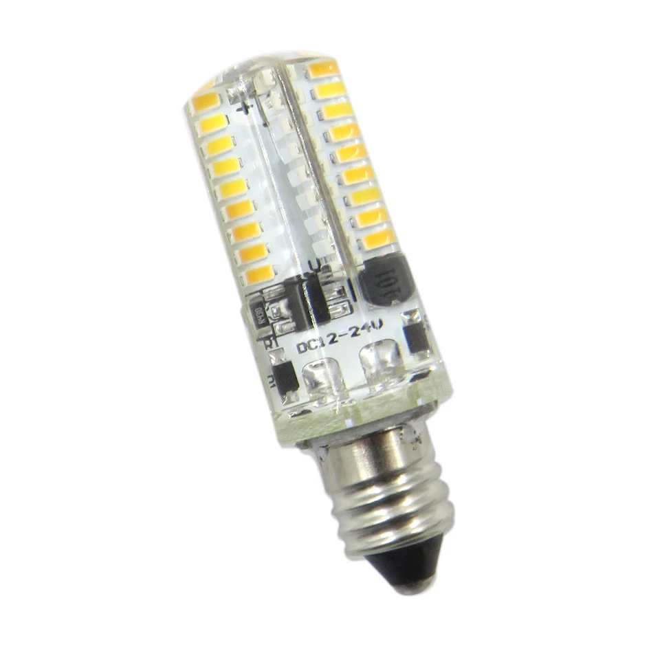 E11 Mini Base Candelabra LED bulb 72LED 3014SMD AC/DC 12V Silicone Light Lamp #1 - Image 2 of 3