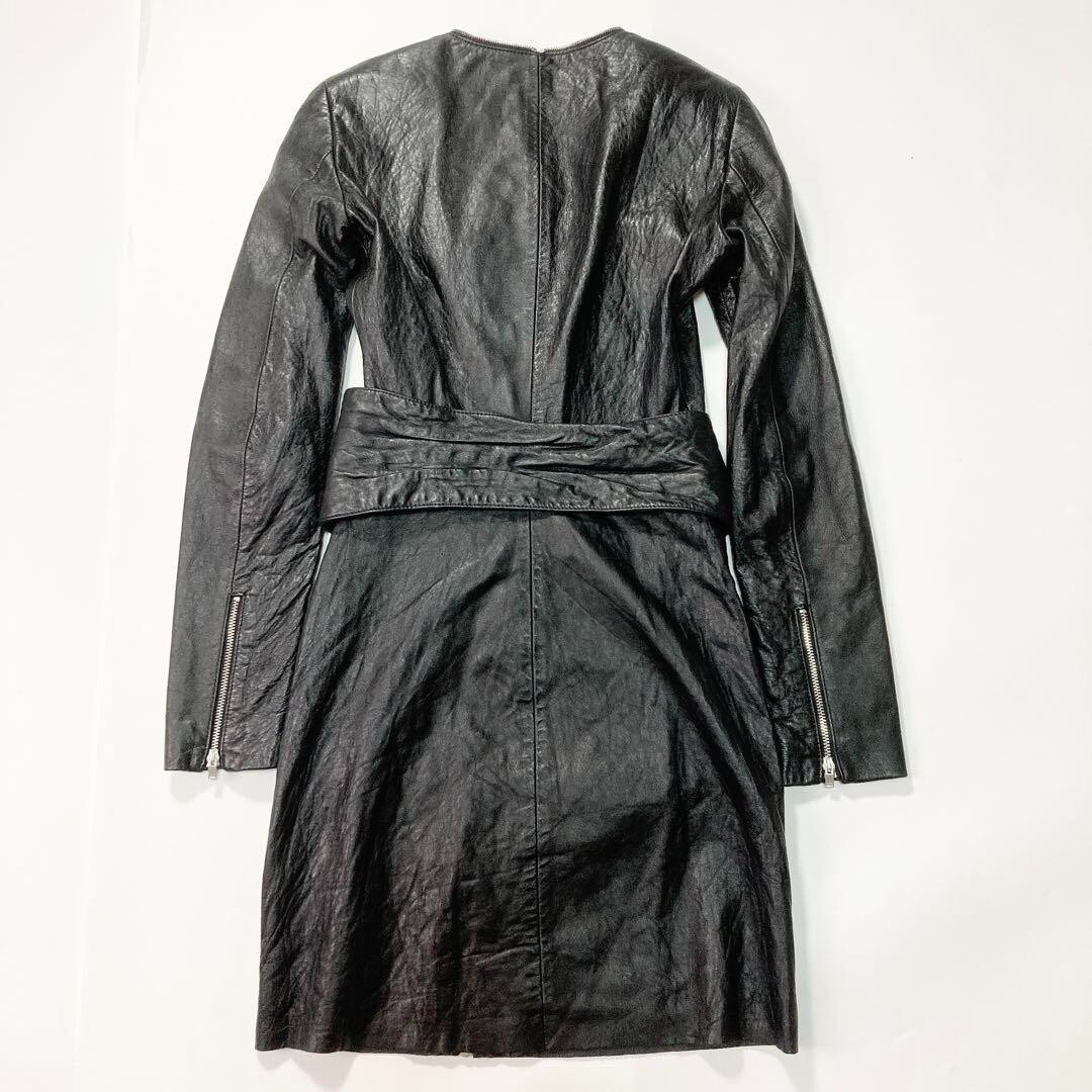 Abito SAINT LAURENT PARIS in pelle con zip pezzo unico taglia F34 donna