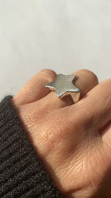 chunky Star Ring Sterling silver 925 Ring, Handmade Silver Ring
