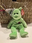 2002 Ty Beanie Baby August Birthday Bear W/Party Hat Vintage Stuffed Animal