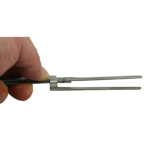 Cross lock closed tweezers serrated squeeze to open steel QUALITY reverse locks - Picture 2 of 2