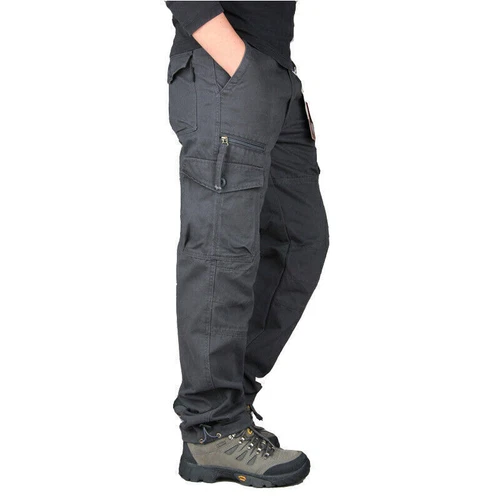 Herren Cargo Freizeit Hose Outdoor Wandern Arbeitshose Hose Workwear Dehnbund DE - Bild 19 von 21