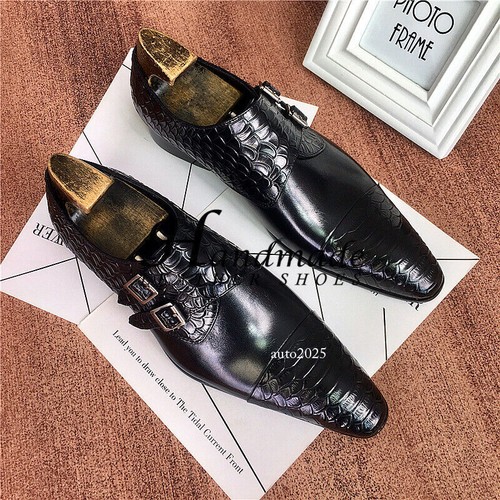 Britisches spitz zulaufendes Leder Herren Echtleder Rindsleder formelle Oxford Schuhe Größe - Bild 9 von 26