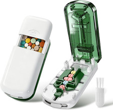Professional Pill Cutter for Small Pills, 3-In-1 Pill Cutter Splitter for Small