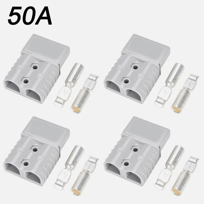 USA 4Pcs 50A 600V Battery Power Connector Terminals Grey USA STOCK