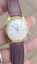 Vintage Tudor Alarm Cal 1475 Ferrotex Incabloc Men's 33mm Gold Plated Watch