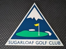 Zuckerhut Golfschläger Carrabassett Valley Maine großer Aufkleber seltene gelbe Flagge
