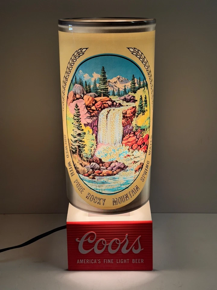 VTG 1958 Coors Banquet Can Lighted Rotating Motion Waterfall Sign 18" EXC Cond - Image 2 of 4