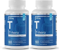 AUTHENTIC 2 Bottles T-hero testosterone strength supplement - 60 cap