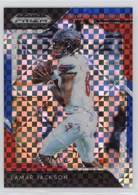 2019 Panini Prizm Draft Red White & Blue Prizm 8/99 Lamar Jackson #60 1j2