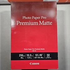 Canon Photo Paper Pro Premium Matte 13x19 50 Sheets PM-101 White A3+ 12.2 Mil 