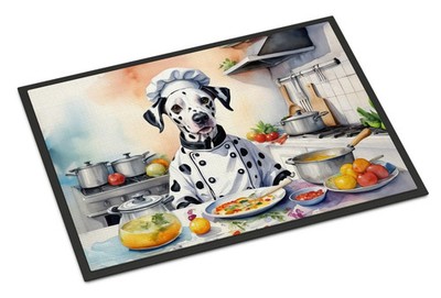 Dalmatian The Chef Doormat Front Door Mat Indoor Outdoor Rugs for Entryway, Non