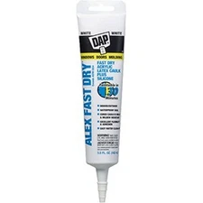 DAP 18408 5.5oz White Alex Fast Dry Acrylic Latex Caulk Plus Silicone-1PK