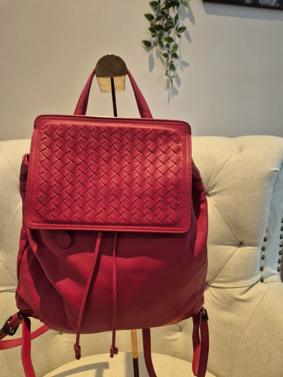 Bottega Veneta Bordeaux Lambskin Intrecciato Backpack B07612547H 154898 Bottega Veneta Bordeaux Lambskin Intrecciato Backpack  main image 4