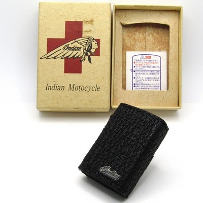 Indian Motocycle Motorcycle Black Leather Zippo Oil Lighter Indian Motocycle Motorcycle Black Leather Zippo Oil Lighter