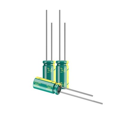 JCCON 10-Pack 50V 1uF Premium Quality Low ESR Electrolytic Capacitors 5x11mm (0.