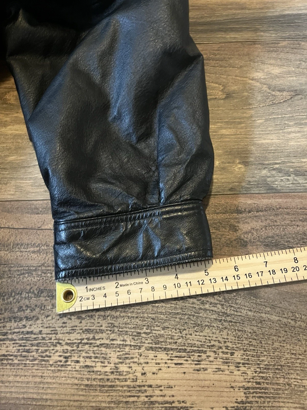 Vintage Quality Gino Leather Jacket Black Bomber Collared Coat 3XL Excellent - product detail image 11