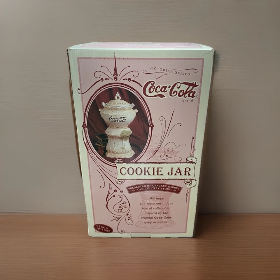 Dispensador de jarabe victoriano vintage 1998 tarro de galletas Coca-Cola 16" nuevo en caja Foto 2 de 3