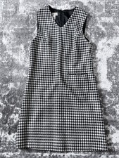 Vintage Talbots Hounds tooth 100 wool Shift dress Size 4 Lined