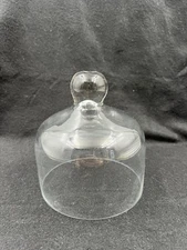 Clear Glass Cloche Dome Cover Replacement Lid Bell Jar Display Small Round Knob