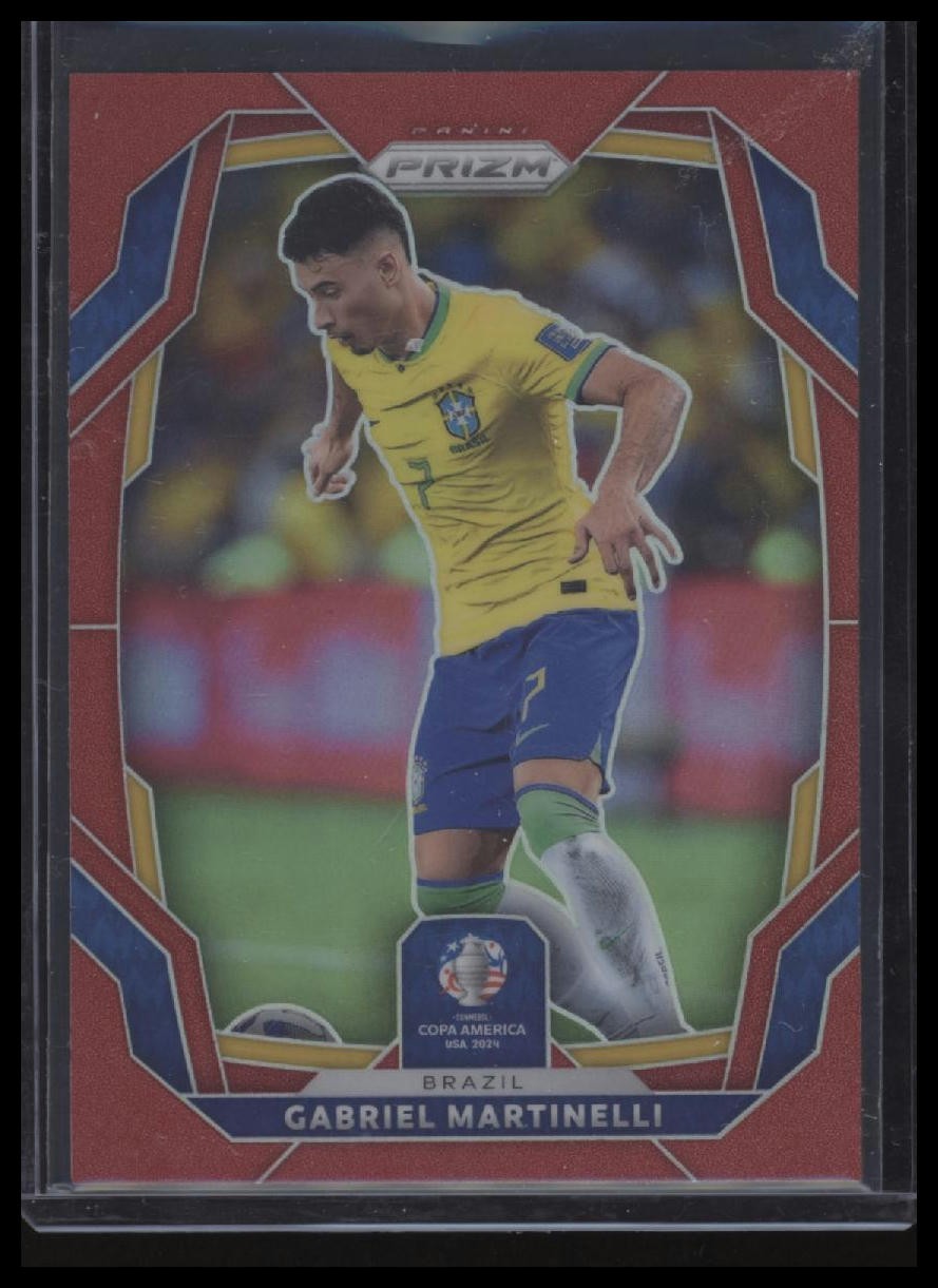 2024 Prizm Copa America #38 Gabriel Martinelli Red Prizm #7/199 Jersey Match!