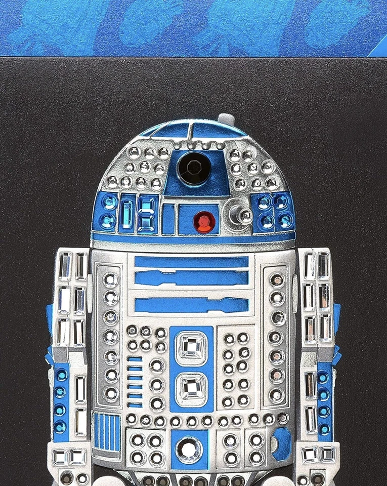 Cool Rare Papyrus Star Wars  R2D2 Birthday Card w/ Gemmed Rhinestones - Image 2 of 3