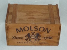 VINTAGE MOLSON OF CANADA WOOD WOODEN BEER SHI...