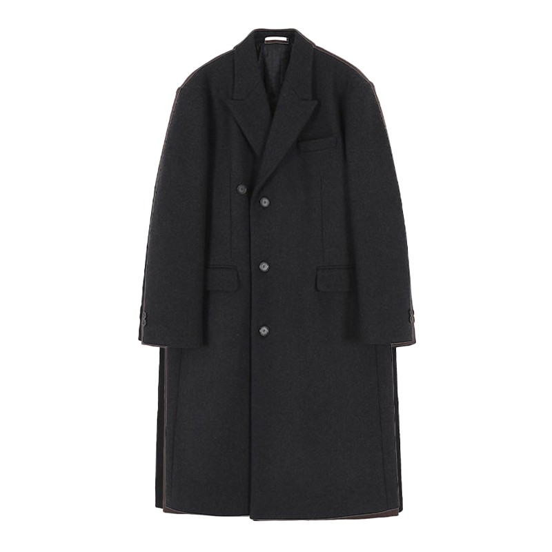 Autumn Korean-style Wool Overcoat Men Mid-length Loose Knee-length Windbreaker