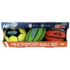 NERF Proshot Multisport Foam Ball Set Mini Football Soccer Ball & Basketball