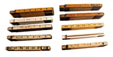 Wooden Folding Extension Rulers Assorted Brands Lot of 10 Rulers  Vintage  T2518