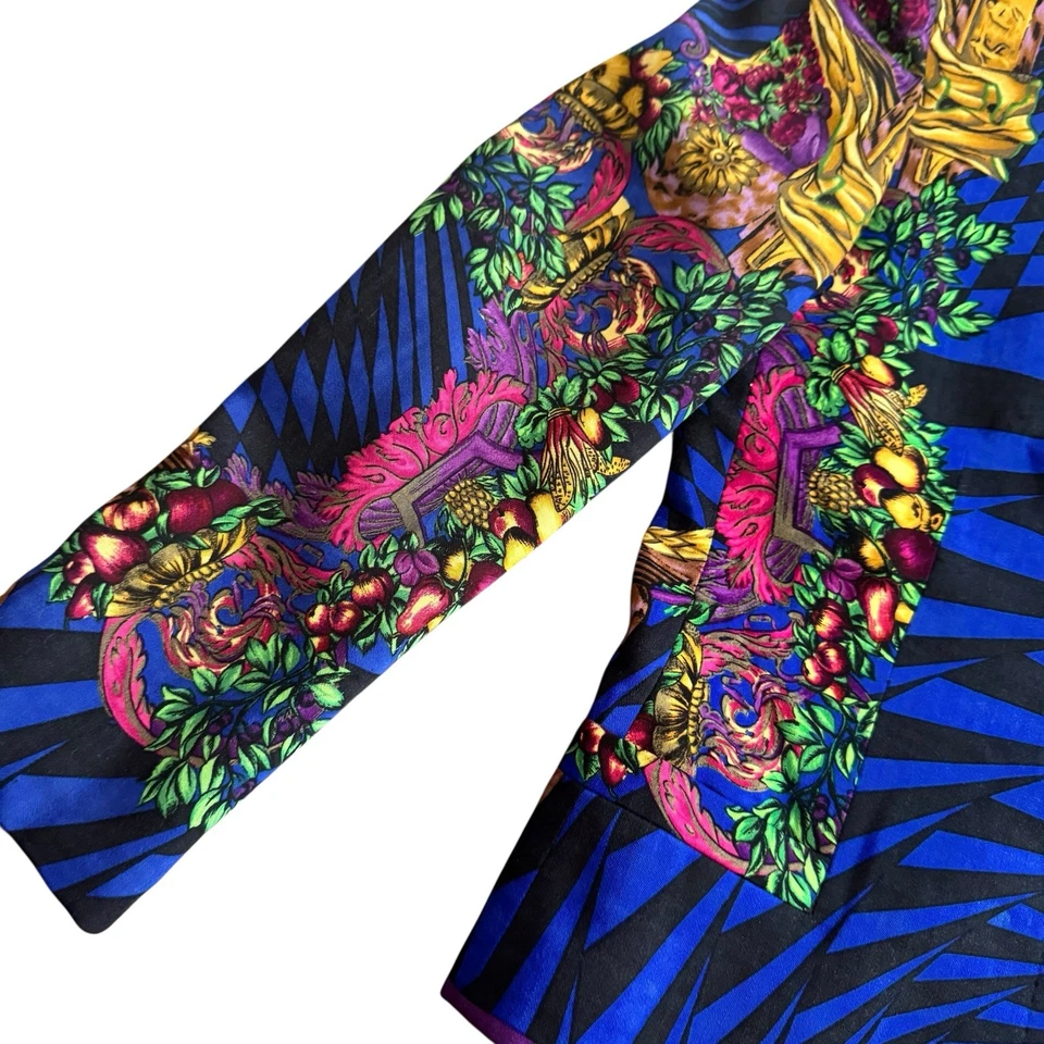 Gianni Versace setup OPTICAL BAROQUE PRINTED Jacket 38 4 wool blue purple Jacket - Image 3 of 4