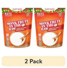 (2 pack) Monk Fruit In The Raw Zero Calorie Sweetener, Sugar Substitute, 16 oz