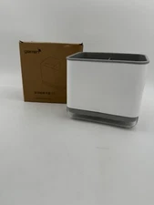 Utensil Holder Kitchen Organizer Sink Caddy With Drain Tray Multipurpose White