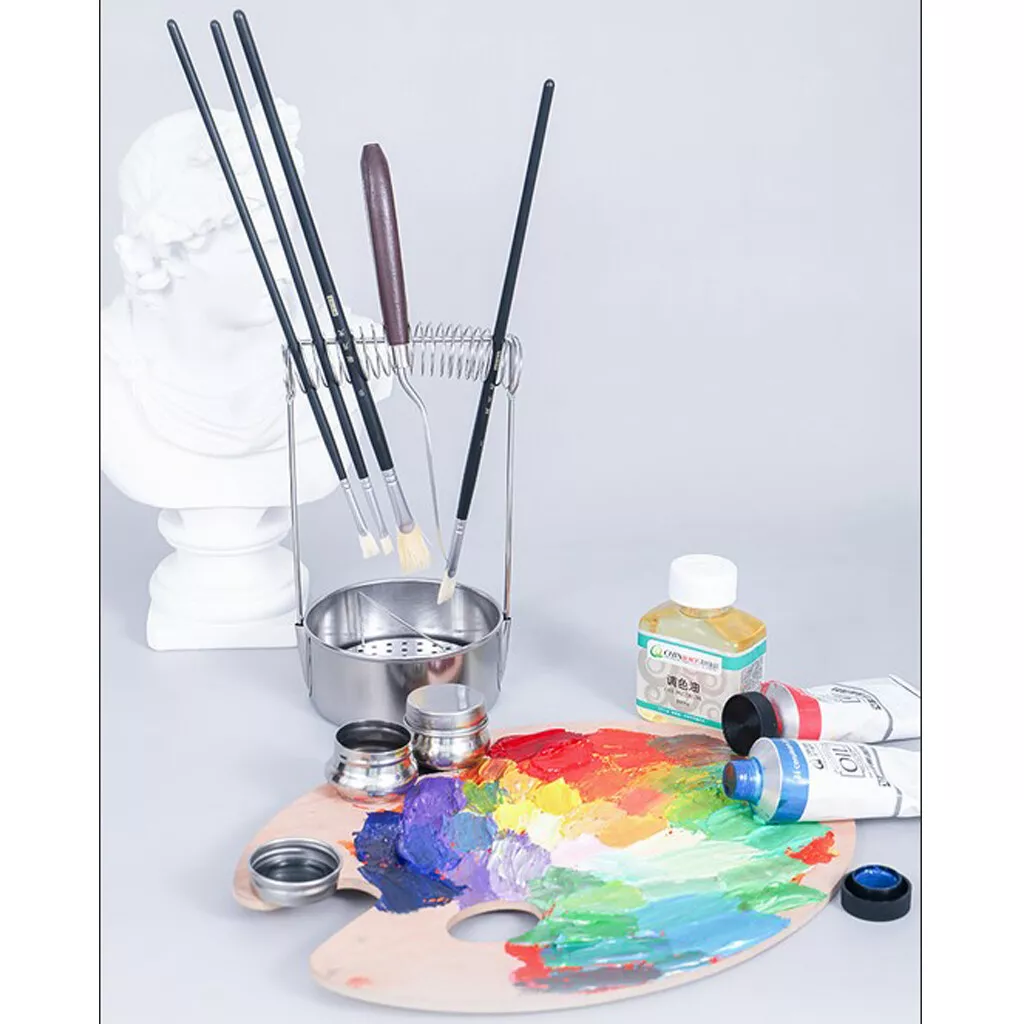 Prettyia Paint Brush Washer Deluxe Airtight Brush Cleaner for Oil Painting