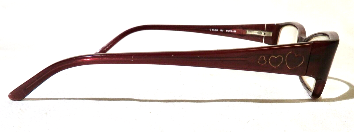 Candie\'s branded Elisa burgundy plastic eyeglass frames with a matching hard cas Candies, Elisa Eyeglass frame 51-15-135 Burgundy Plastic  main image 3