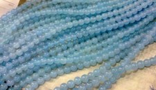4mm Natural Brazilian Blue Aquamarine Gemstone Round Loose Beads 15" Strand