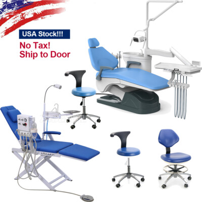 Sillón de unidad dental Luz LED Control de computadora PU/portátil Silla Turbina