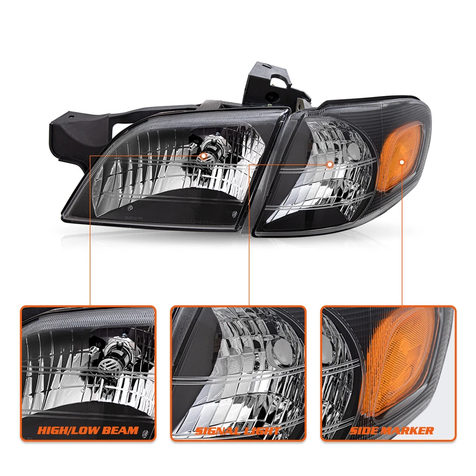 Conjunto de faros negros L+R para Pontiac Montana Chevy Venture 1997-2005 Foto 4 de 4