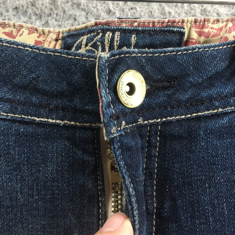 Billabong Capri Skinny Jeans Womens 11 (actual 35x24) Blue Denim Mid Rise Zip - Image 4 of 4
