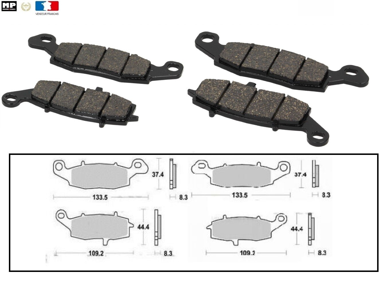 Plaquettes frein avant Suzuki SV 650 ABS endurance thermique et freinage stable