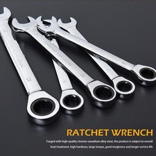 6-14mm Flexible Head Ratcheting Wrench Set Metric Combination Spanner Tool Kit